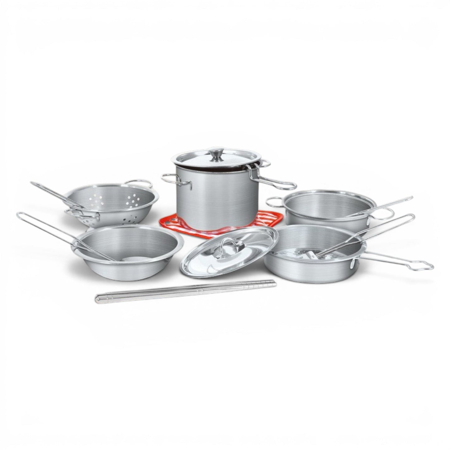 Stainless Steel Toy Cooking Set Silver