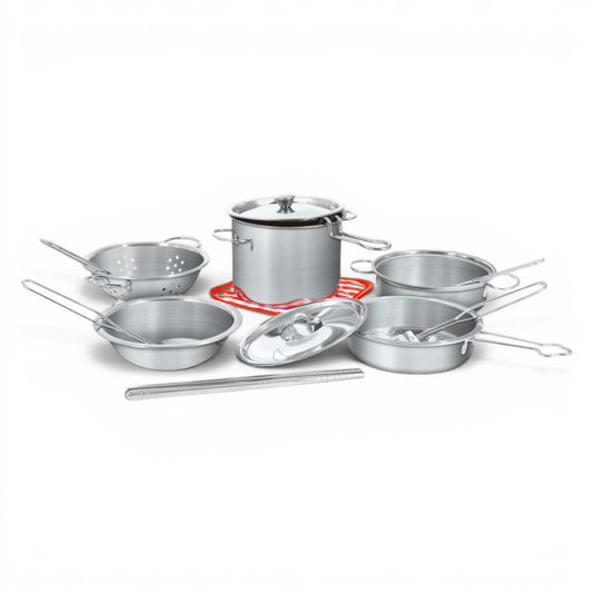 Stainless Steel Toy Cooking Set Silver