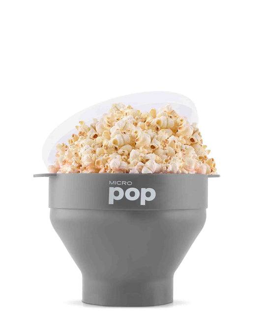 Kitchen Junkies Silicone Microwave Popcorn Popper - Silver
