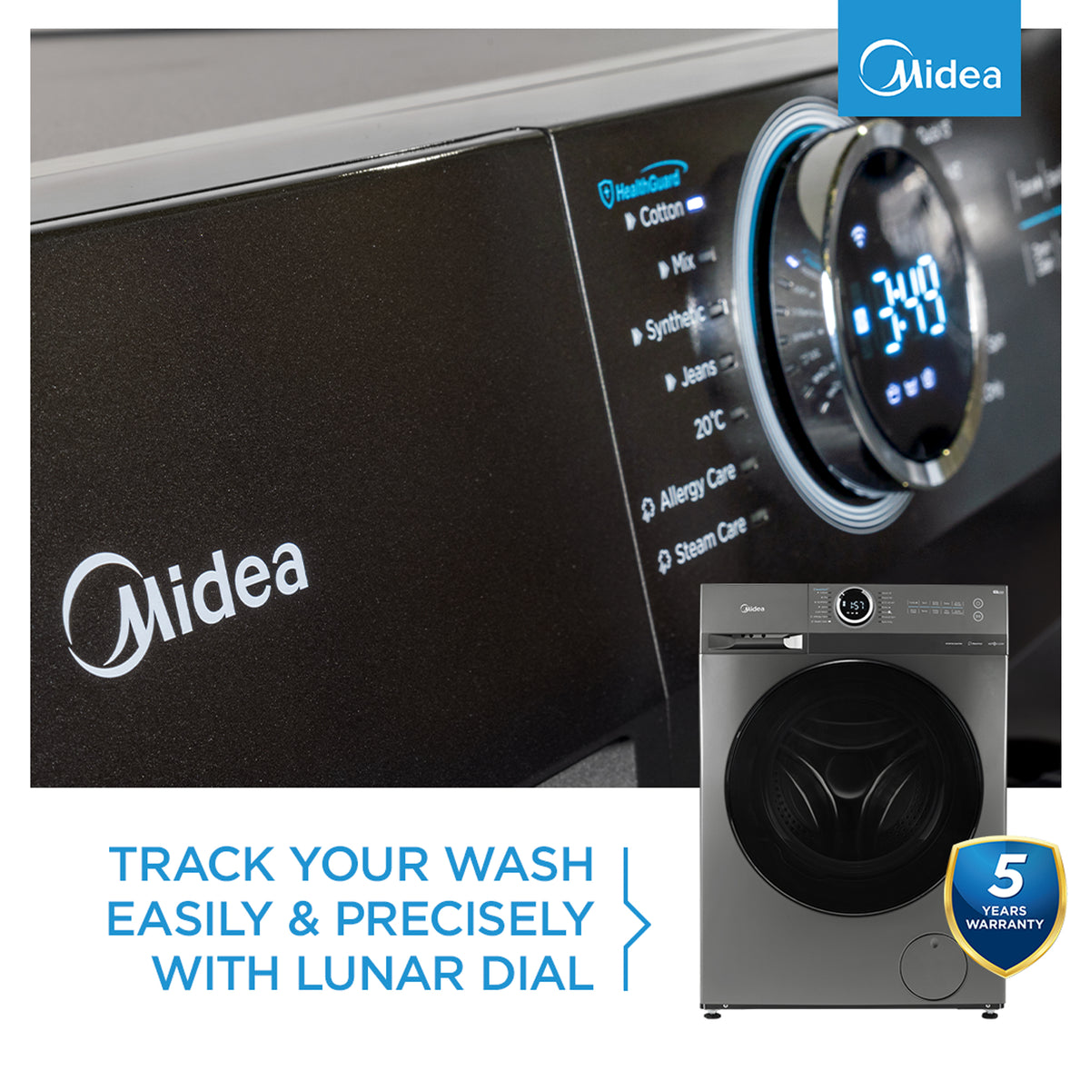 Midea 10kg Front Loader Washing Machine Titanium – The Culinarium