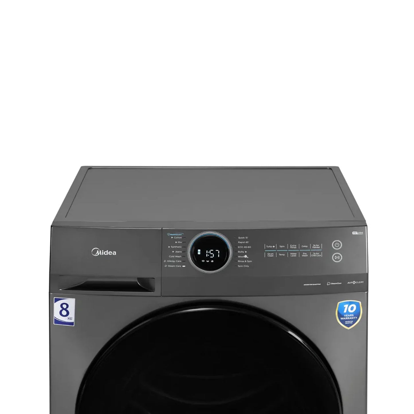 Midea 8kg Inverter Front Loader Washing Machine Titanium