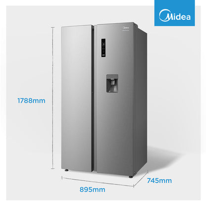Midea 513L Inverter Side by Side Refrigerator Stainless Steel