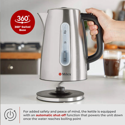 Milex 1.8Lt Electrical Kettle Stainless Steel