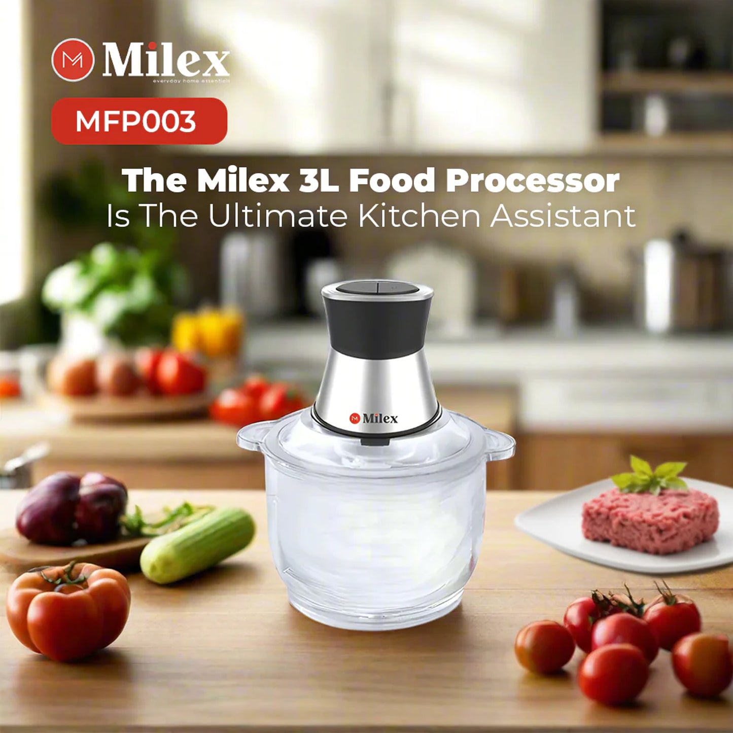 Milex 3Lt Food Processor White