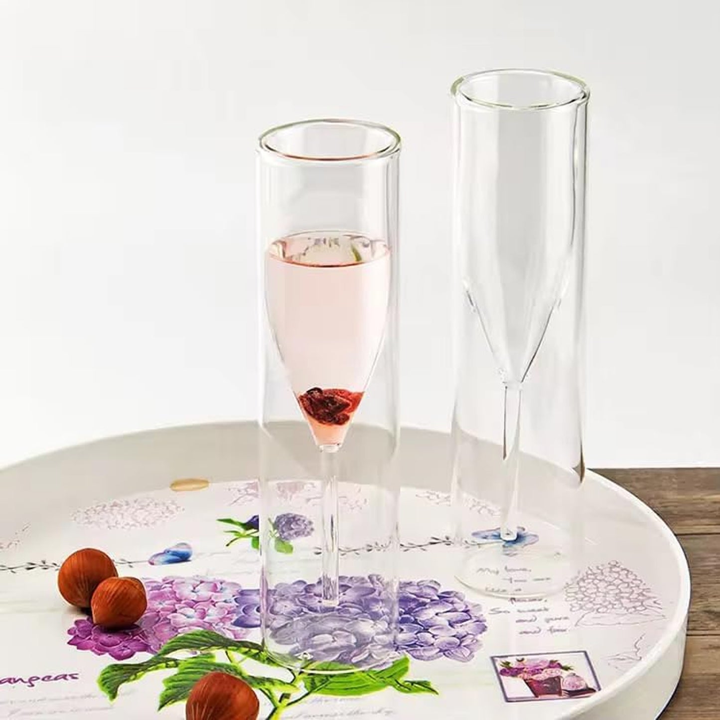 Double Walled Champagne Glass Clear