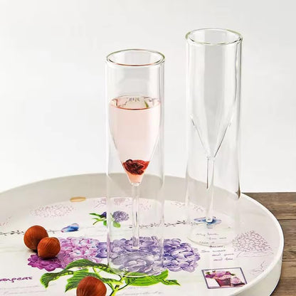 Double Walled Champagne Glass Clear