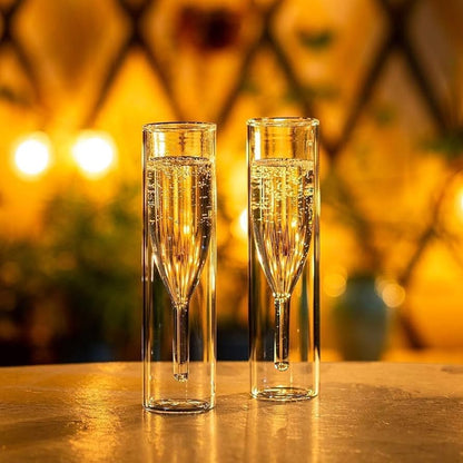 Double Walled Champagne Glass Clear