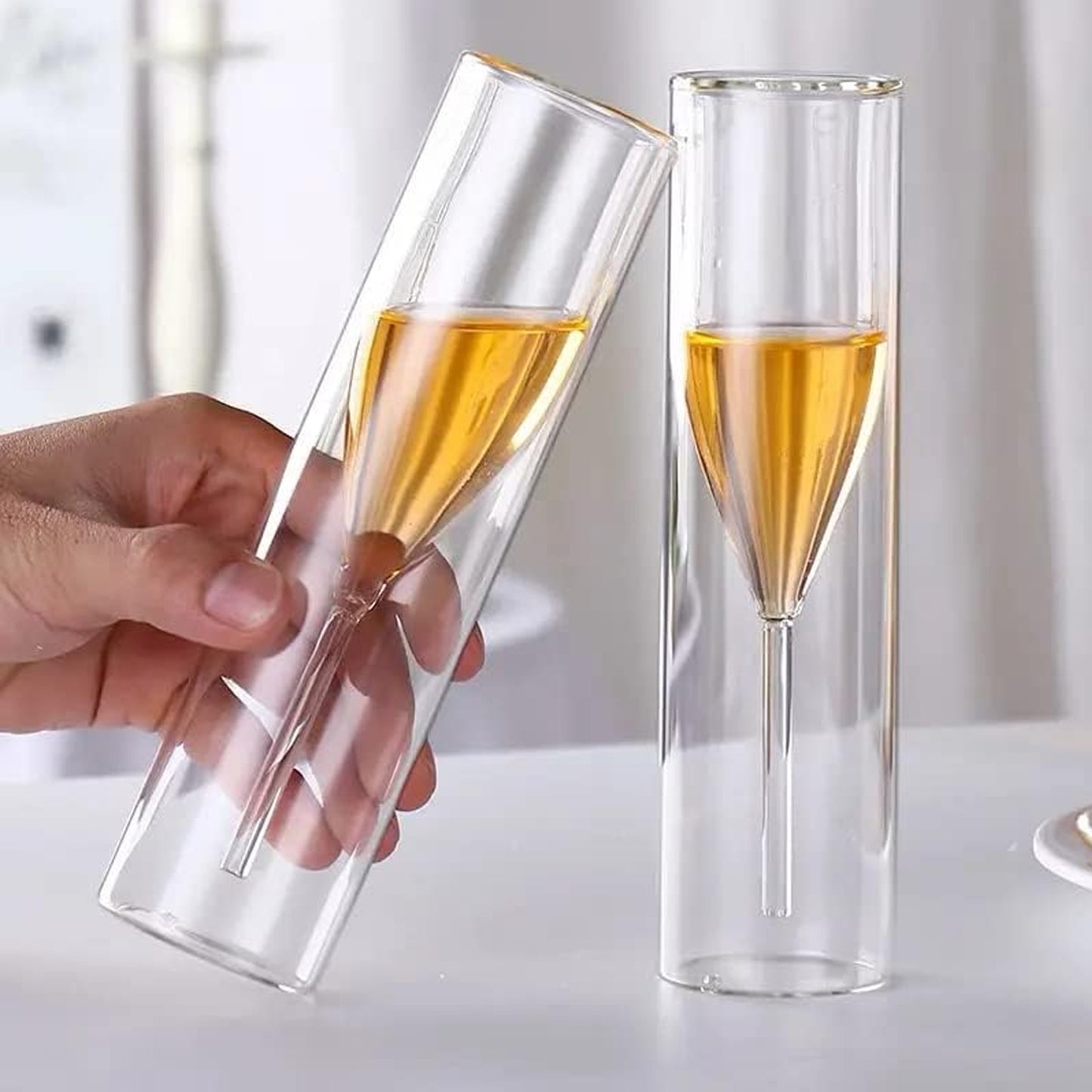 Double Walled Champagne Glass Clear