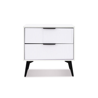 Modern 2 Drawer Nightstand White