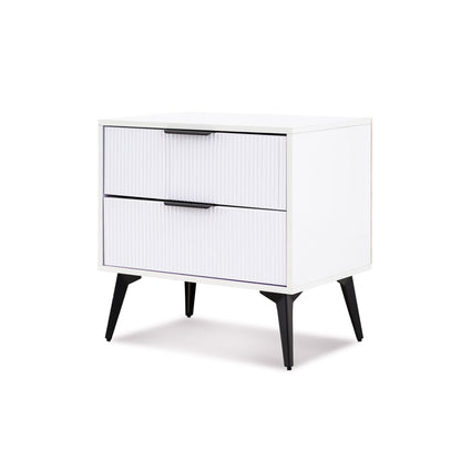 Modern 2 Drawer Nightstand White
