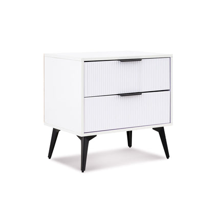 Modern 2 Drawer Nightstand White