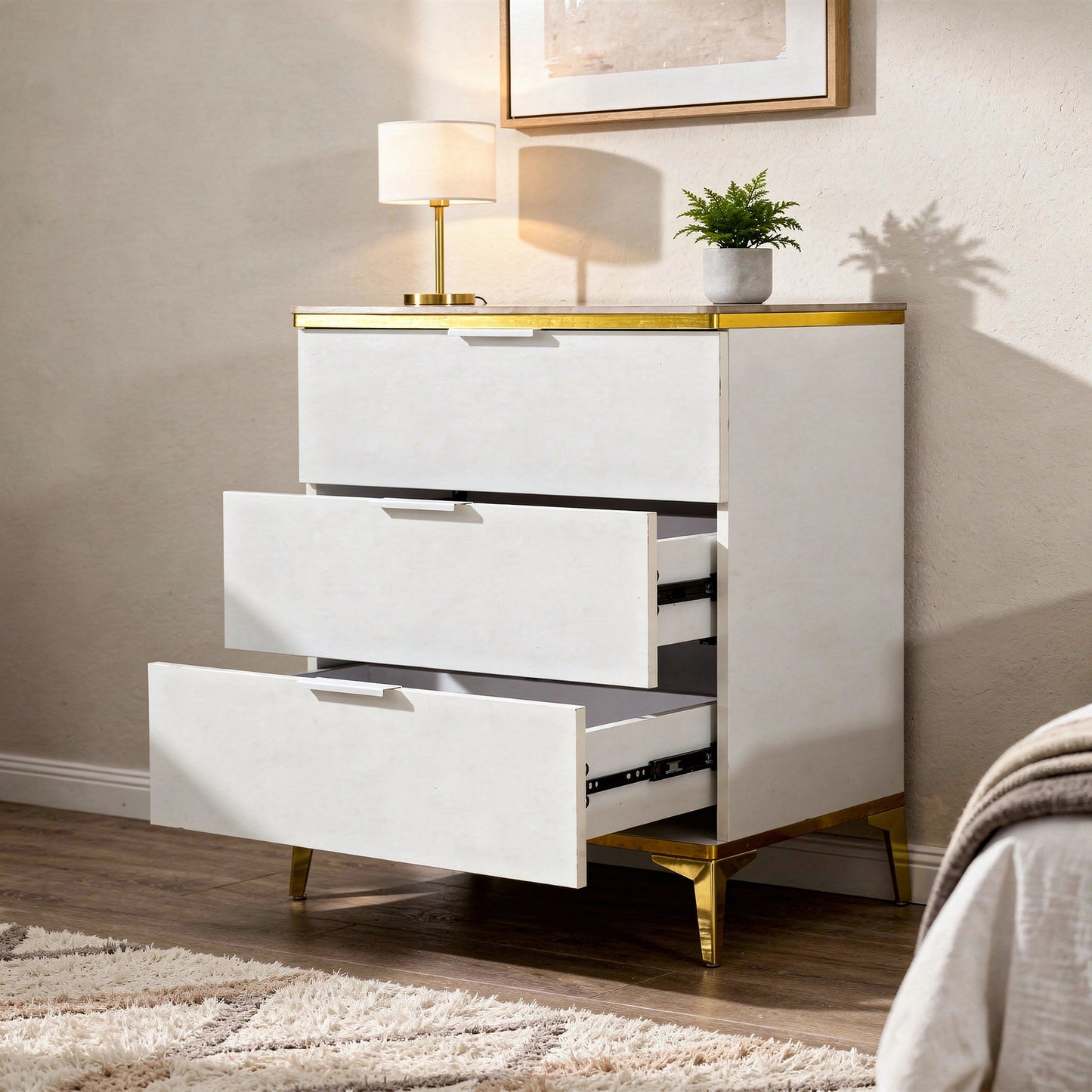 Modern 3 Drawer Chest of Drawers White