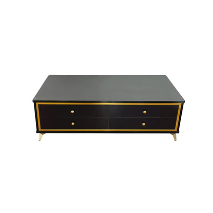 Modern 4 Drawer Coffee Table Black & Gold