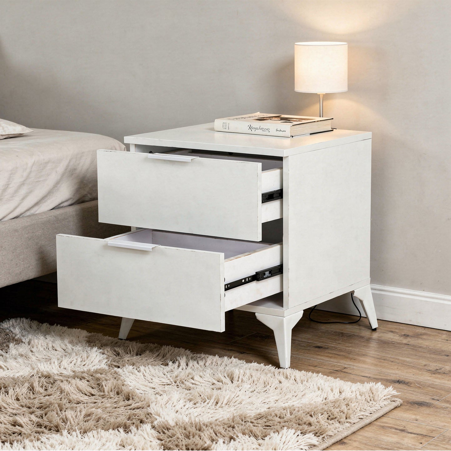 Modern 2 Drawer Chest of Drawers White