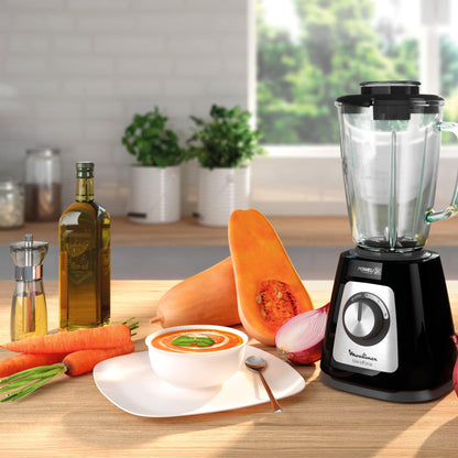 Moulinex 800W Blendforce Blender with Glass Jar & Grinder Black & Silver