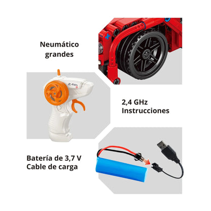 RC 433 Piece Car Building Block Set Red