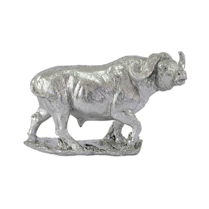 Urban Decor Buffalo on Plinth Silver