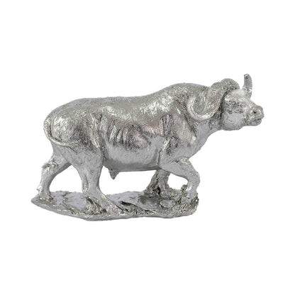 Urban Decor Buffalo on Plinth Silver