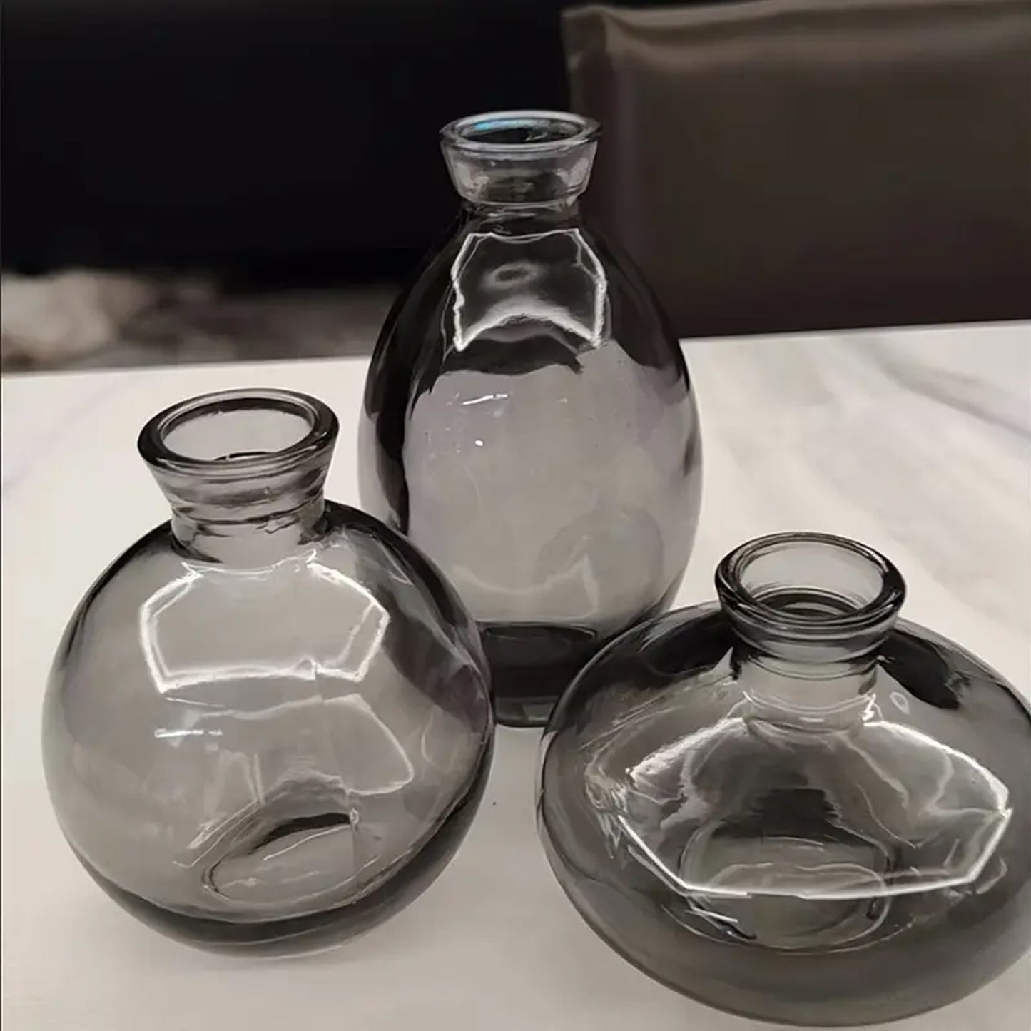 Urban Decor 3 Piece Bud Vase Set Grey