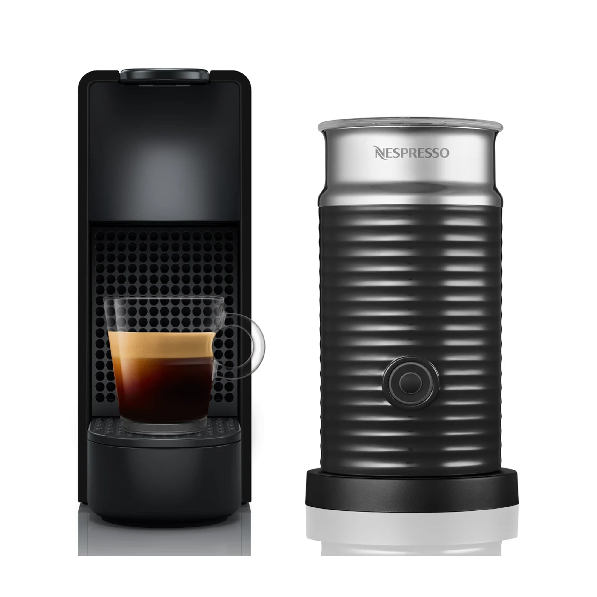Nespresso Mini Essenza Bundle Automatic Espresso Machine with Aeroccino Milk Frother Piano Black