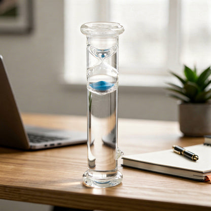 Floating Glass Timer Blue & Clear
