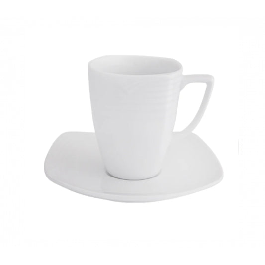 Noritake Arctic White Square Tall Cup & Saucer White