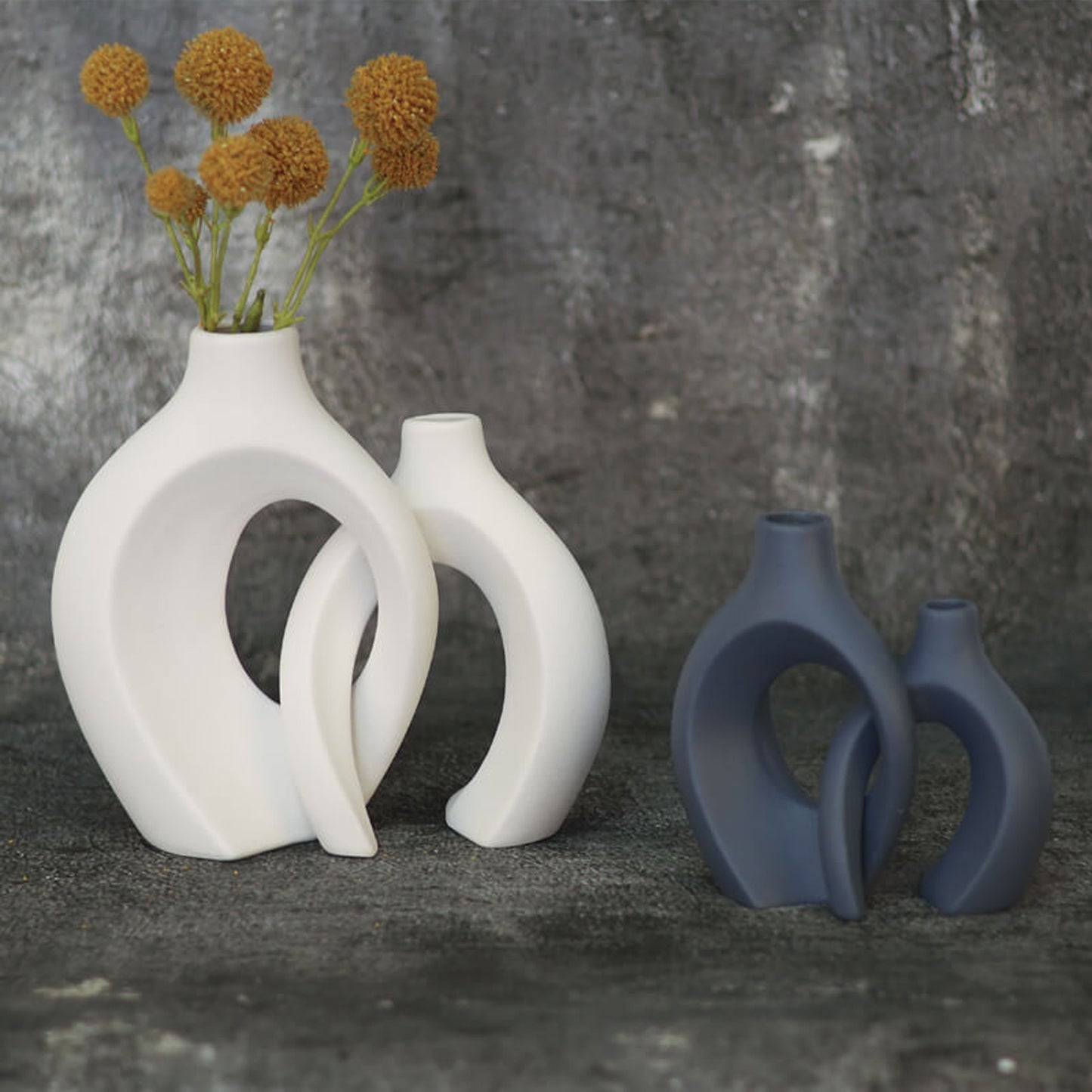 Urban Decor 2 Piece Tista Vase Set Grey
