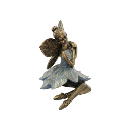 Urban Decor Sitting Ballerina Blue & Gold