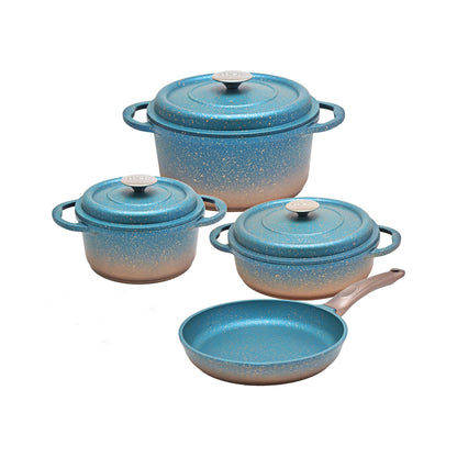 OMS Ocaliptus 7 Piece Granite Cast Iron Set Blue