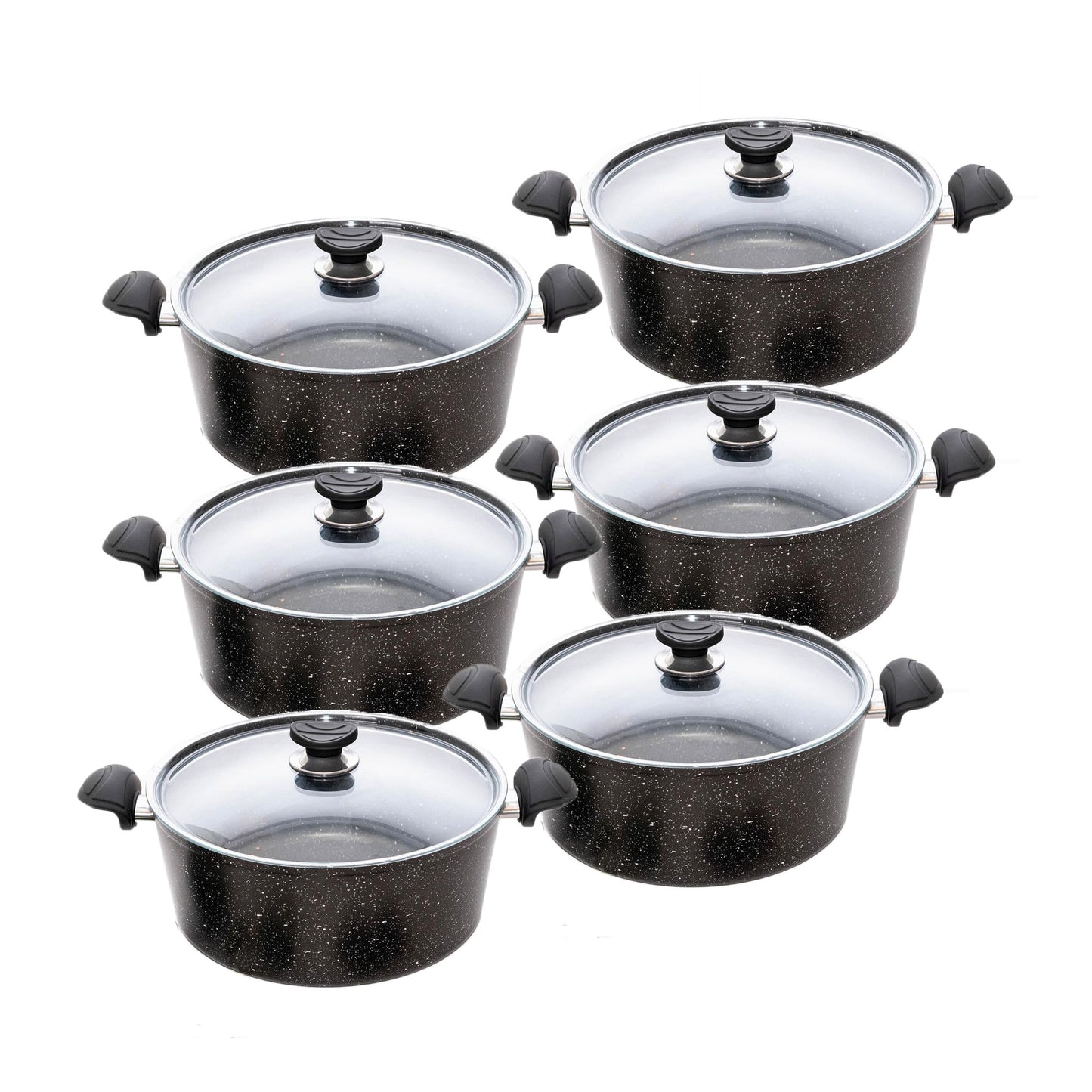 OMS 12 Piece Deep Casserole Set Black