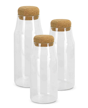 Florence 3 Piece Cork Storage Container - Clear