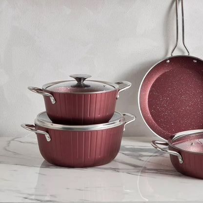 Oms Colonna 20cm Deep Pot Burgundy