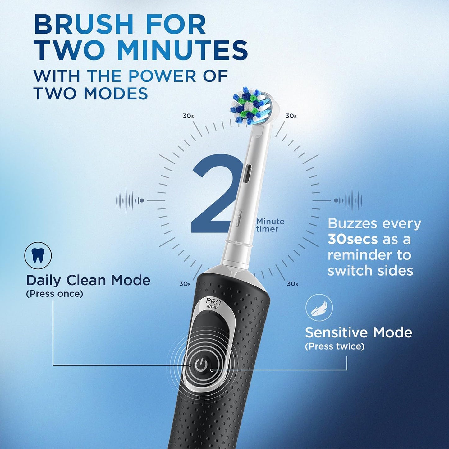 Oral B Vitality 100 Criss Cross Electric Rechargeable Toothbrush Black