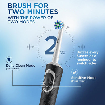 Oral B Vitality 100 Criss Cross Electric Rechargeable Toothbrush Black