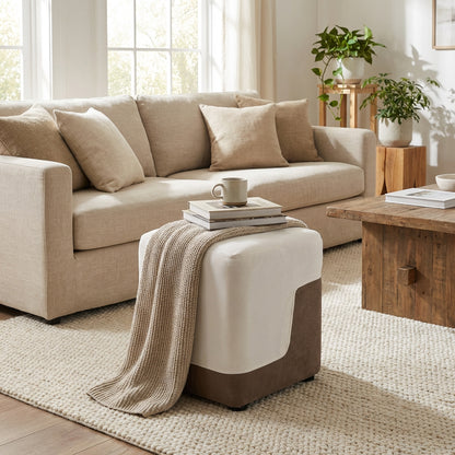 Ottoman Brown & White