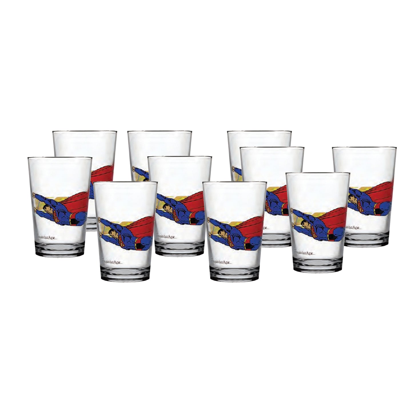 Pasabahce 10 Piece Superman Tumbler Set Clear