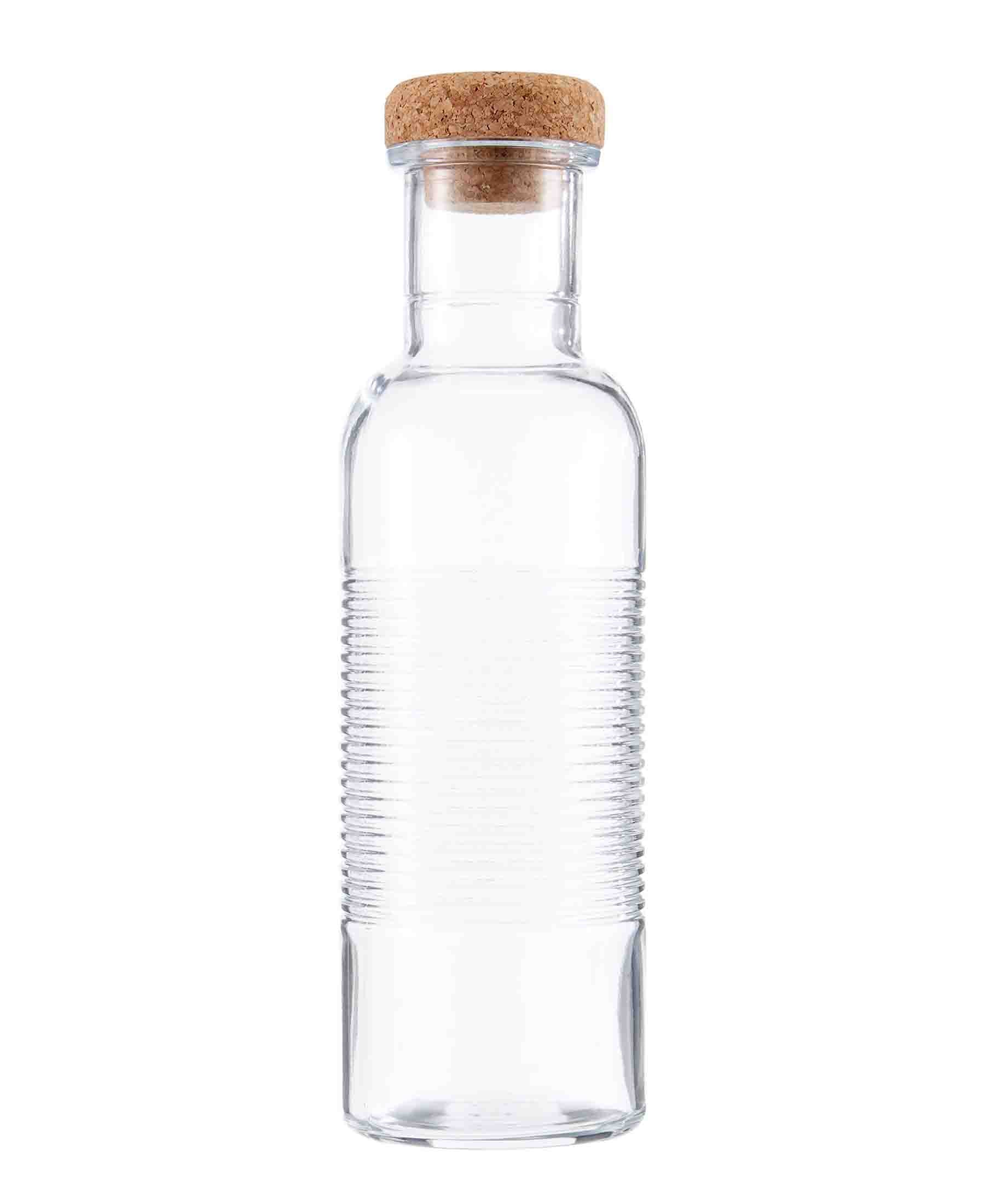 Pasabahce 1Lt Hoop Glass Bottle with Cork Lid - Clear