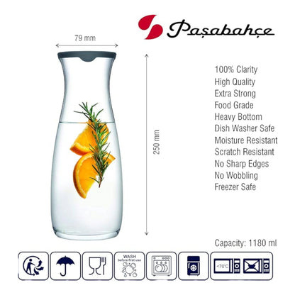 Pasabahce 1.18Lt Amphora Glass Carafe Clear