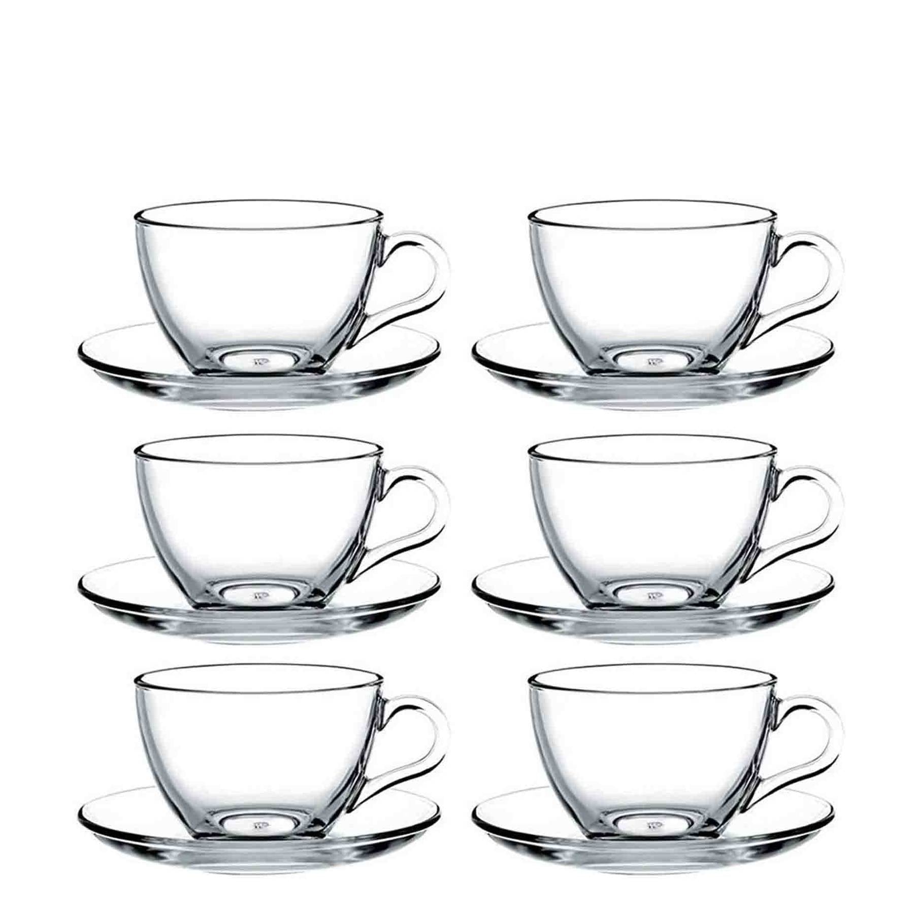 A Basic Tea Cap Pasabahce Basic 12 Piece Cup & Saucer Set - Clear – The Culinarium