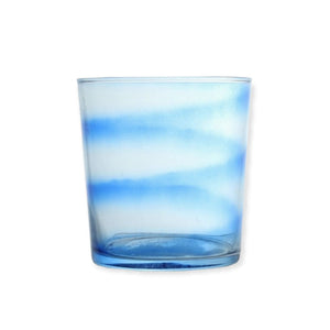 Pasabahce 380ml Striped Glass Tumbler Blue