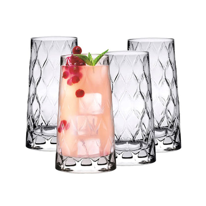 Pasabahce 4 Piece Leafy Glass Set Clear