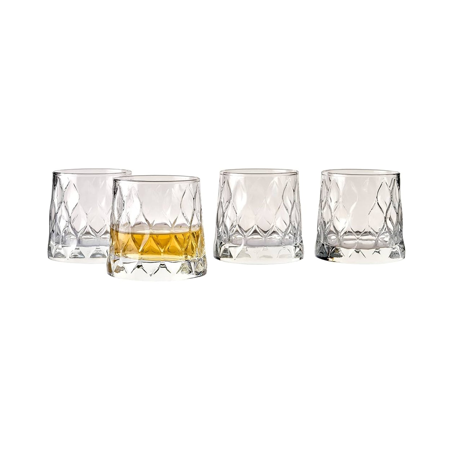 Pasabahce 4 Piece 300ml Leafy Whisky Glass Set Clear