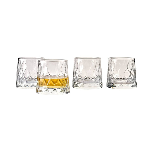 Pasabahce 4 Piece 300ml Leafy Whisky Glass Set Clear