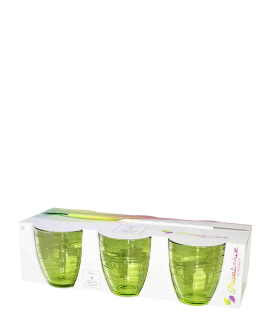 Pasabahce 3 Piece 280ml Mexico Water Glasses Set - Green