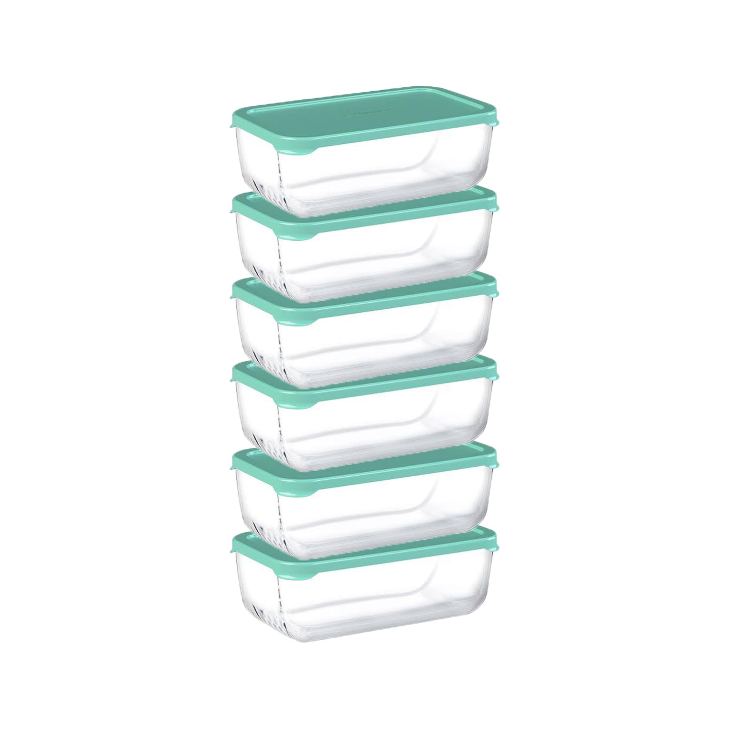 Pasabahce Snowbox 1.2Lt  Rectangular Bowl with Lid Green Set of 6