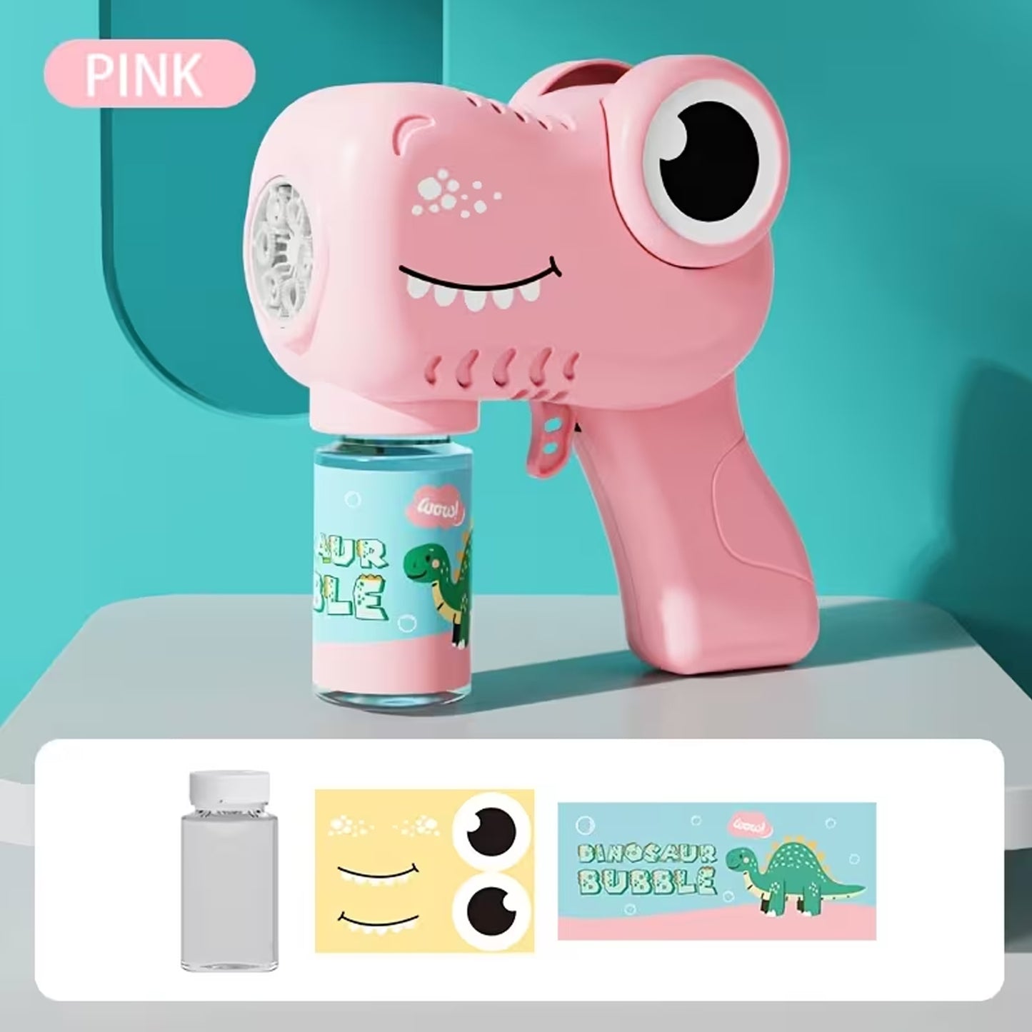 Dinosaur Portable Bubble Machine Pink