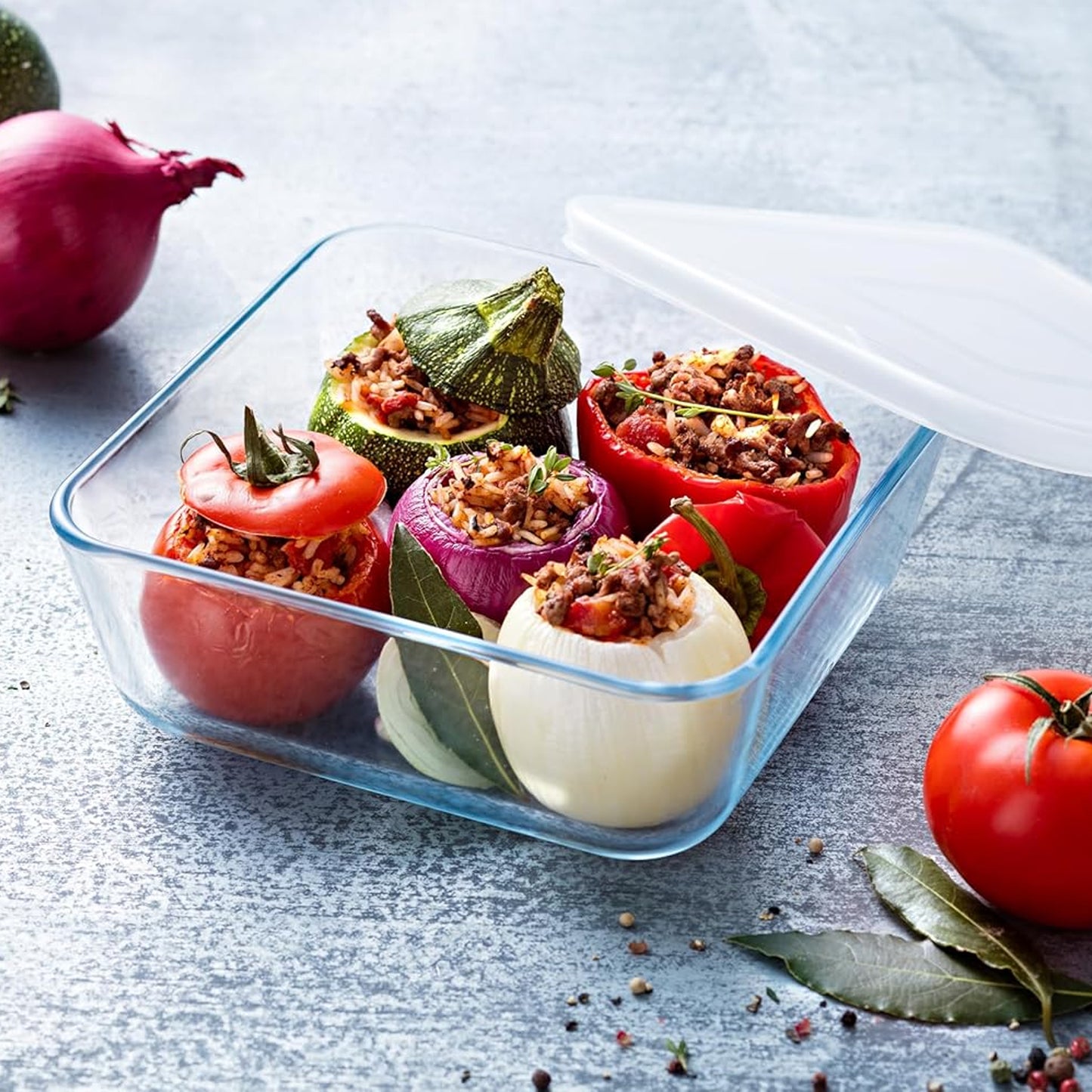 Pyrex 850ml Cook & Freeze Square Dish With Lid Clear