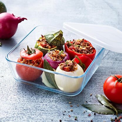 Pyrex 850ml Cook & Freeze Square Dish With Lid Clear