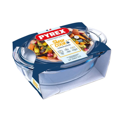 Pyrex Essentials 4Lt Glass Oval Casserole with Lid Clear