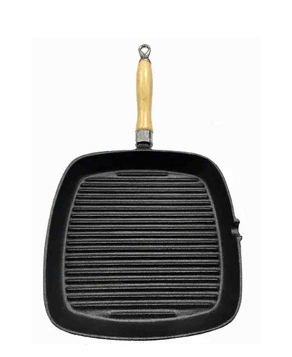 Regent Cast Iron Square Skillet - Black & Brown